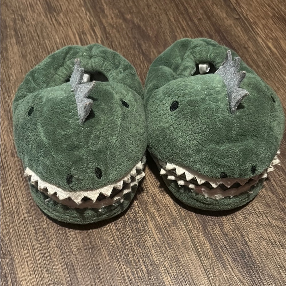 Old Navy Green Dinosaur Kids Slippers